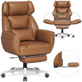 Ergonomic Chair with Footrest, Reversible Armrests, Brown T3584