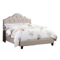 Upholstered Tufted Adjustable Headboard Bed Taupe Queen Size A5750