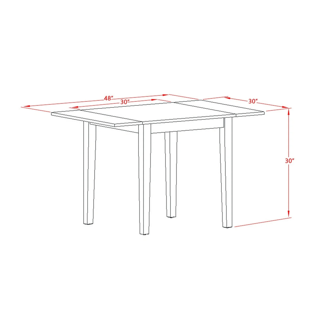 3 Pc Dining Table Set with Hard Wood Seat and Panel Back G201131