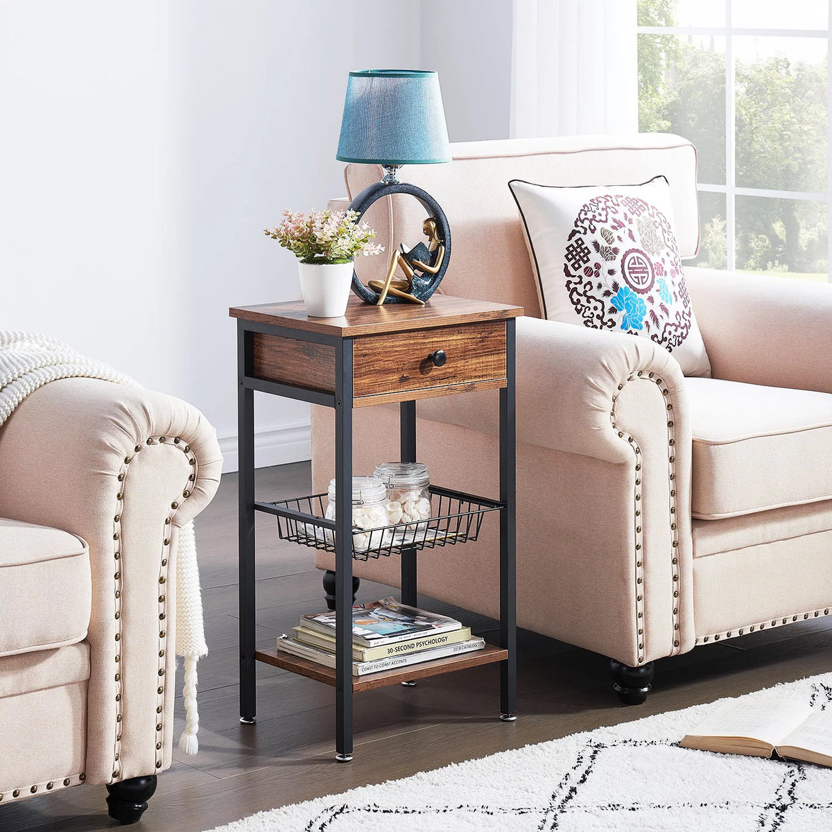 Brown Nightstand with 1 Drawer S979790