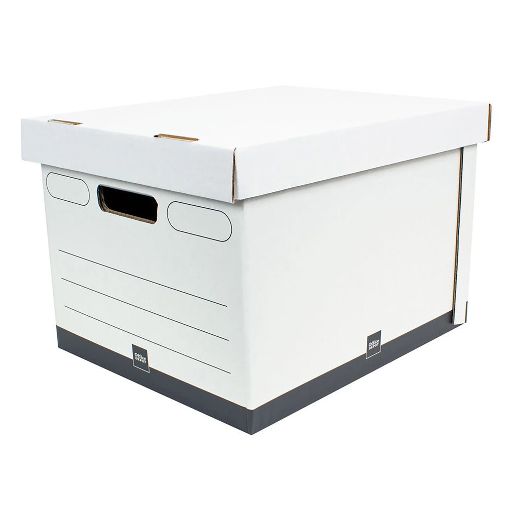 Heavy-Duty Storage Boxes Letter/Legal Size White/Black Pack Of 5 V9043