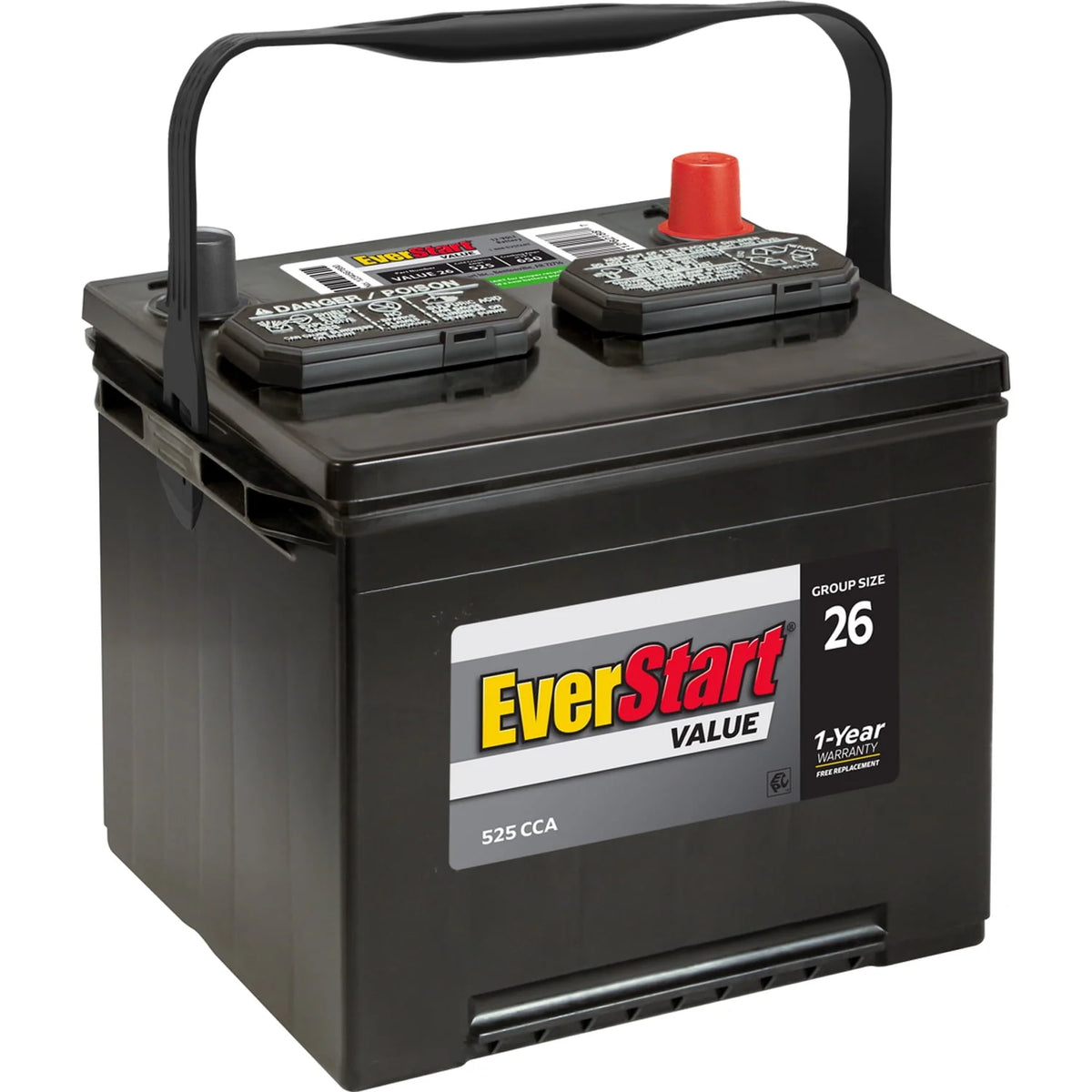 Lead Acid Automotive Battery Group Size 26 12 Volt 525 CCA Z52929