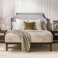 Queen Upholstered Metal Bedframe O22460