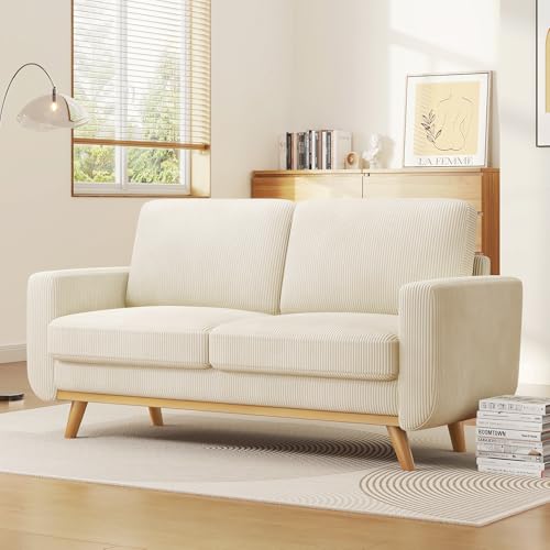 Beige Corduroy Loveseat Sofa L607124