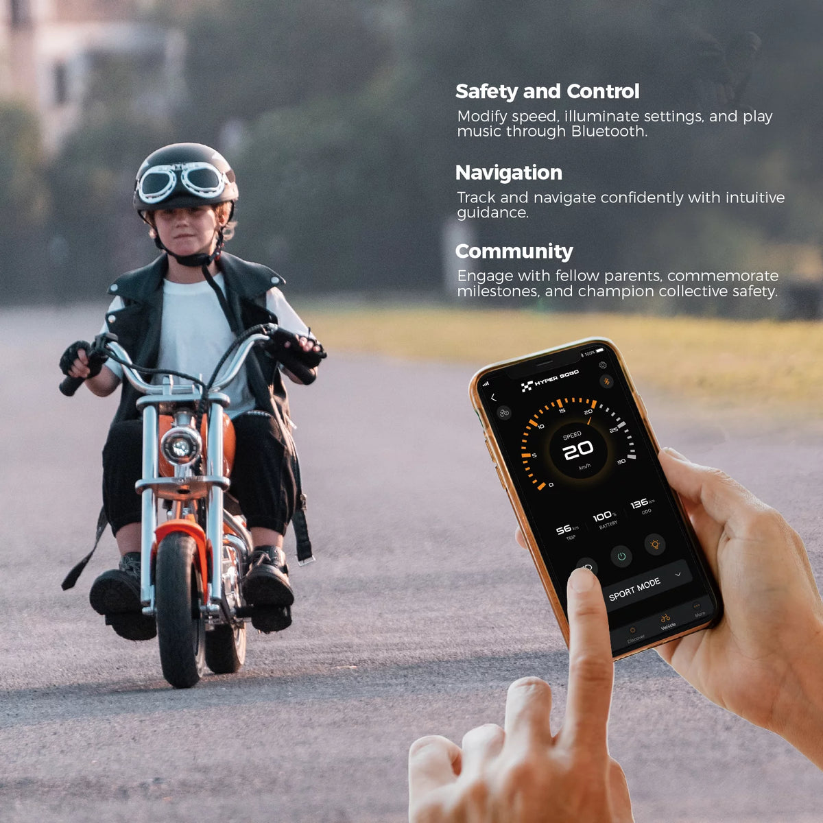 Dark Orange Kid's Motorbike U50264
