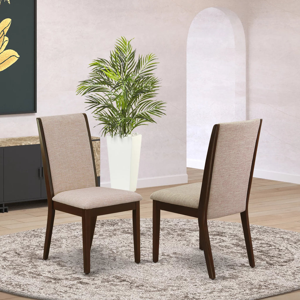 Fabric Dining Chairs Mahogany Brown Set of 2 U343348