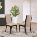 Fabric Dining Chairs Mahogany Brown Set of 2 U343348