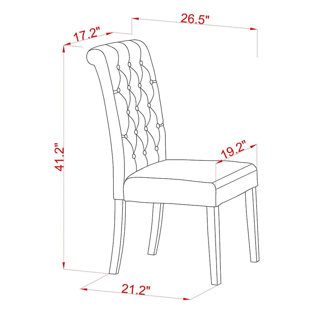 Set of 2 Linen Fabric Parson Chair C69867