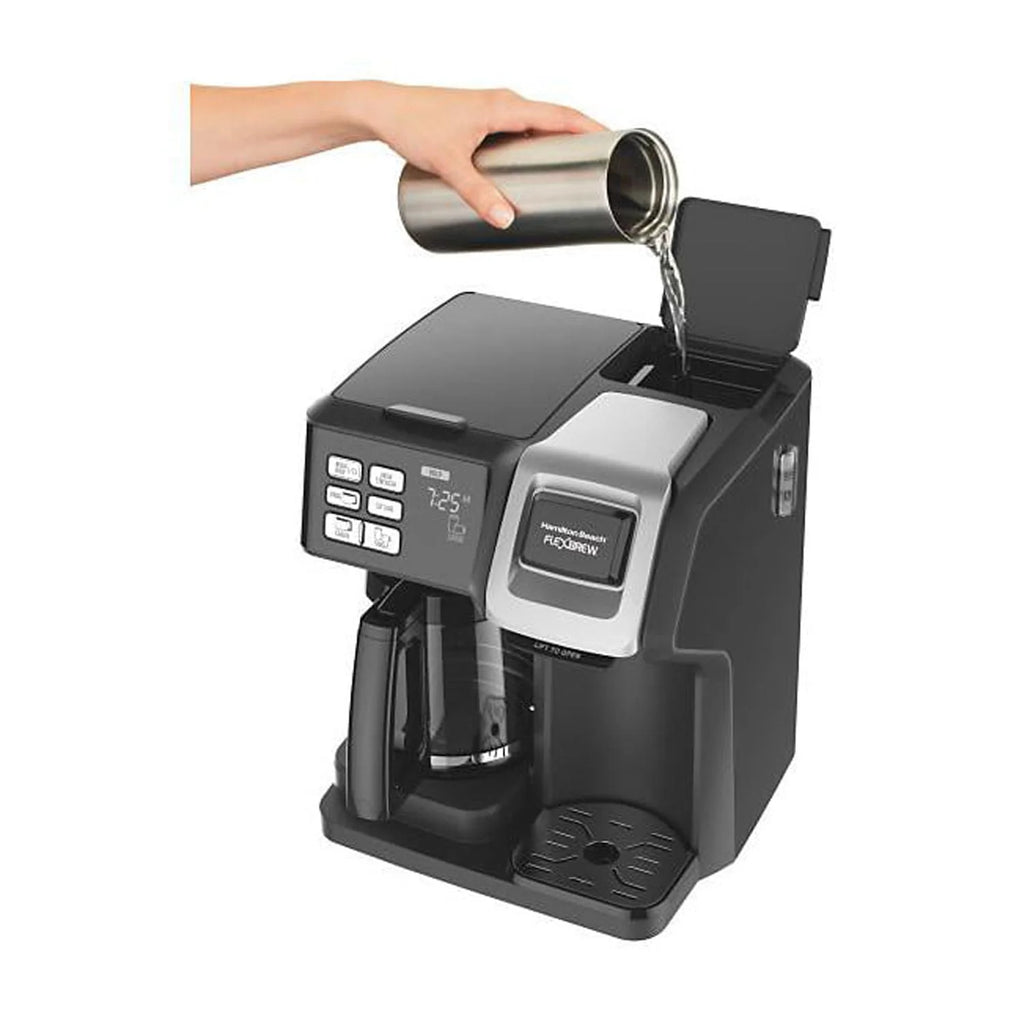 2-Way Coffee Maker with K-Cup Pods or Grounds, 12c Pot, Black & Silver P189259