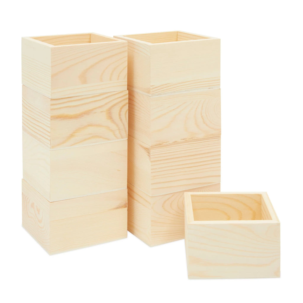 Unfinished Small Wooden Boxes with Sanding Sponge Z41383