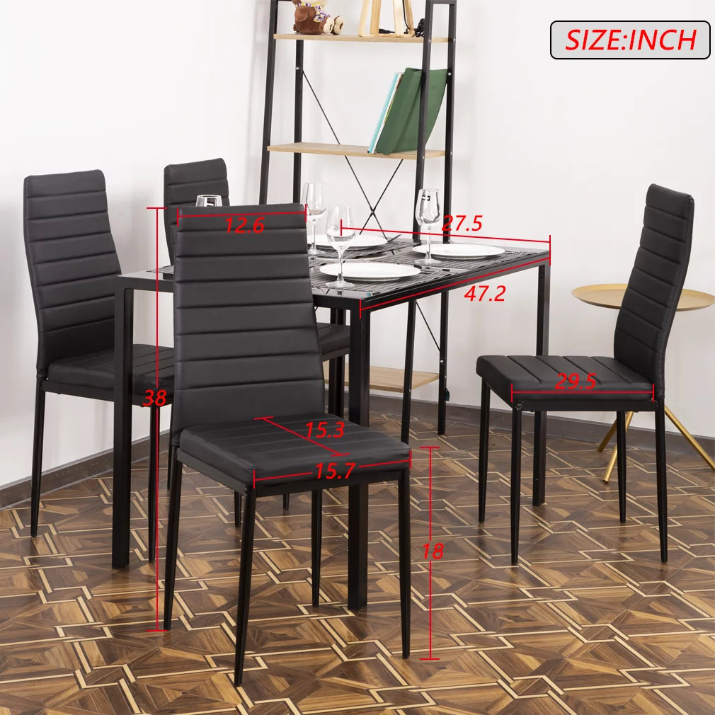 5-Piece Dining Set with 4 Upholstered Chairs C6075