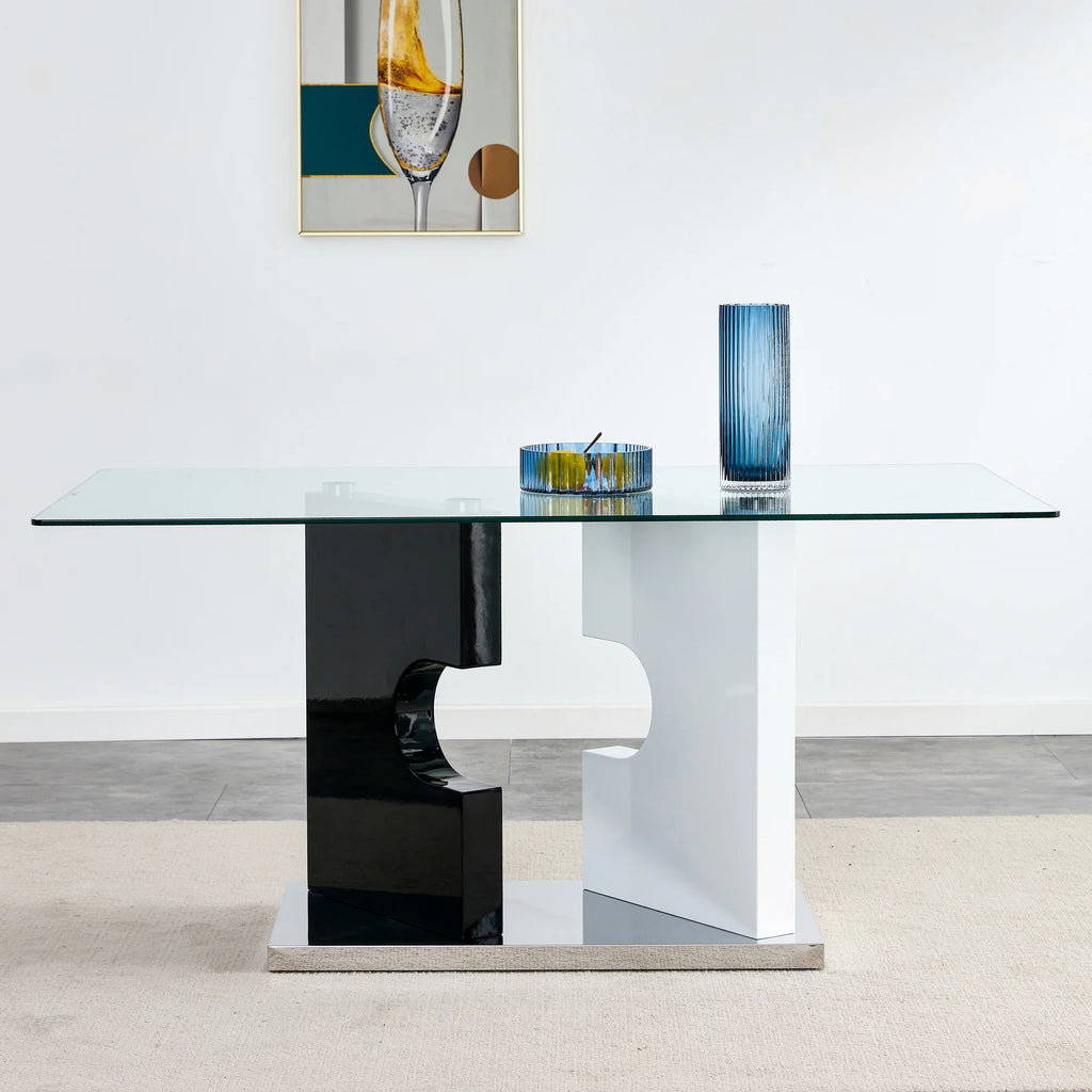 Rectangular Glass Dining Table for 6-8 J309