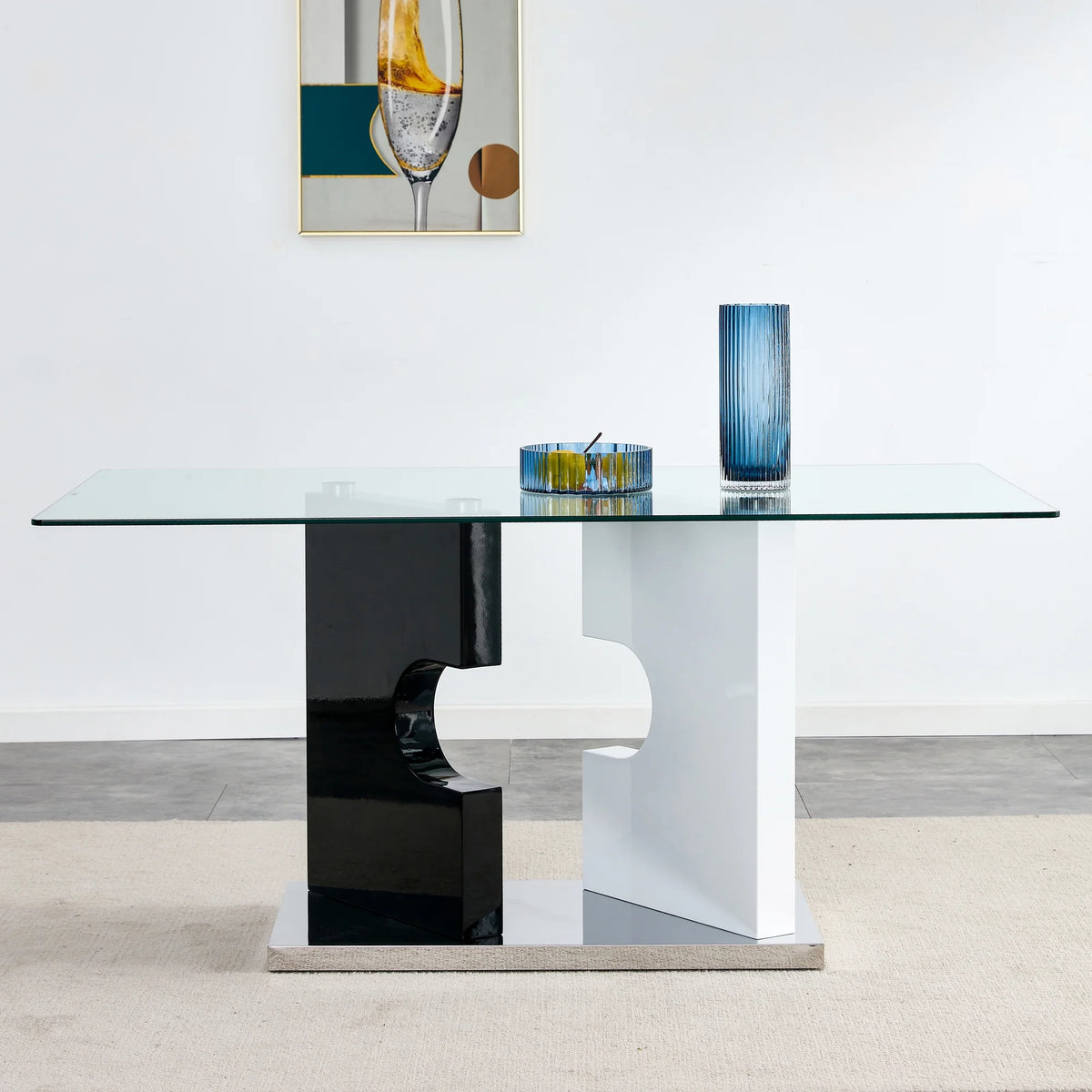Rectangular Glass Dining Table for 6-8 J309