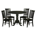 5-piece Wood Kitchen Table and Chair Set in Black O596
