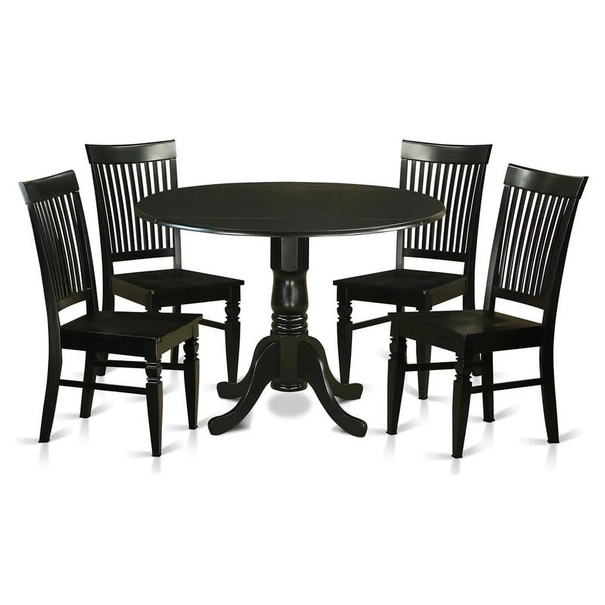 5-piece Wood Kitchen Table and Chair Set in Black O596