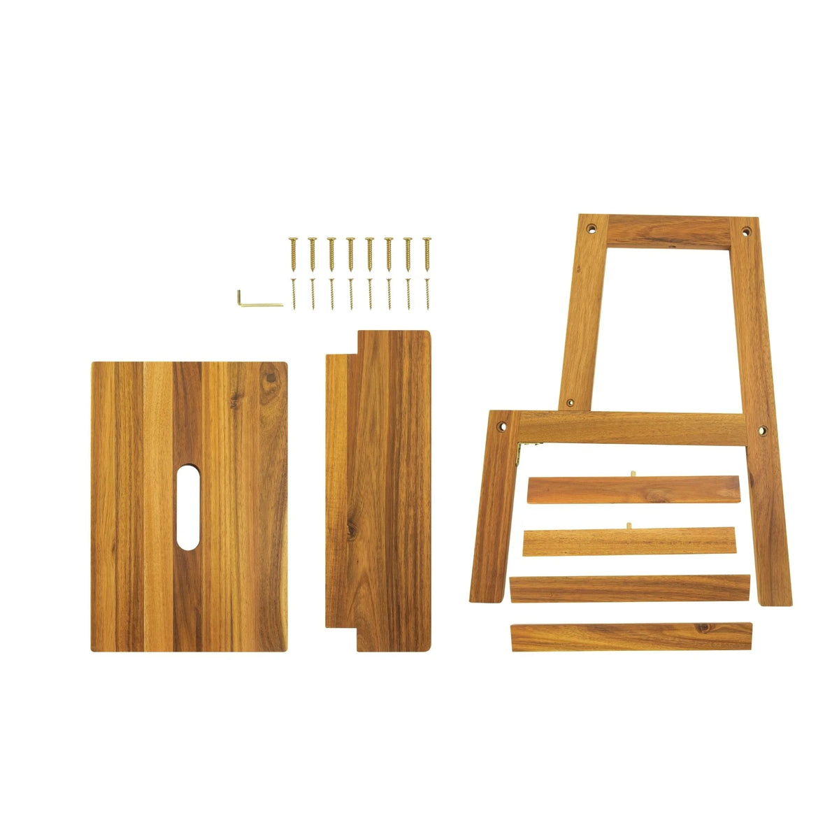 Acacia Wood Two Steps Stool Small Size Rectangle Top U5221