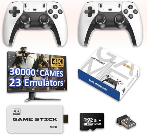 Wireless Retro Game Console Stick with 128G & 30000+ Games, 4K HDMI Output J39044