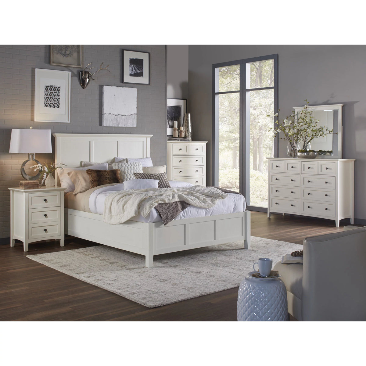 White Mahogany Nightstand T96019