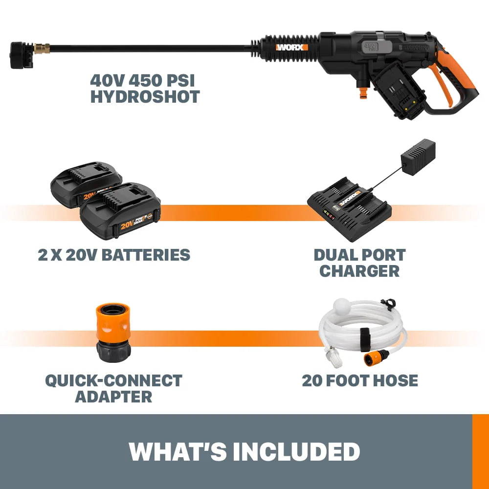 Cordless Power Washer Pressure Cleaner with Batteries W41055