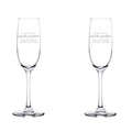 Set of 2 Glass Champagne Flutes 8 oz Stemmed V5864