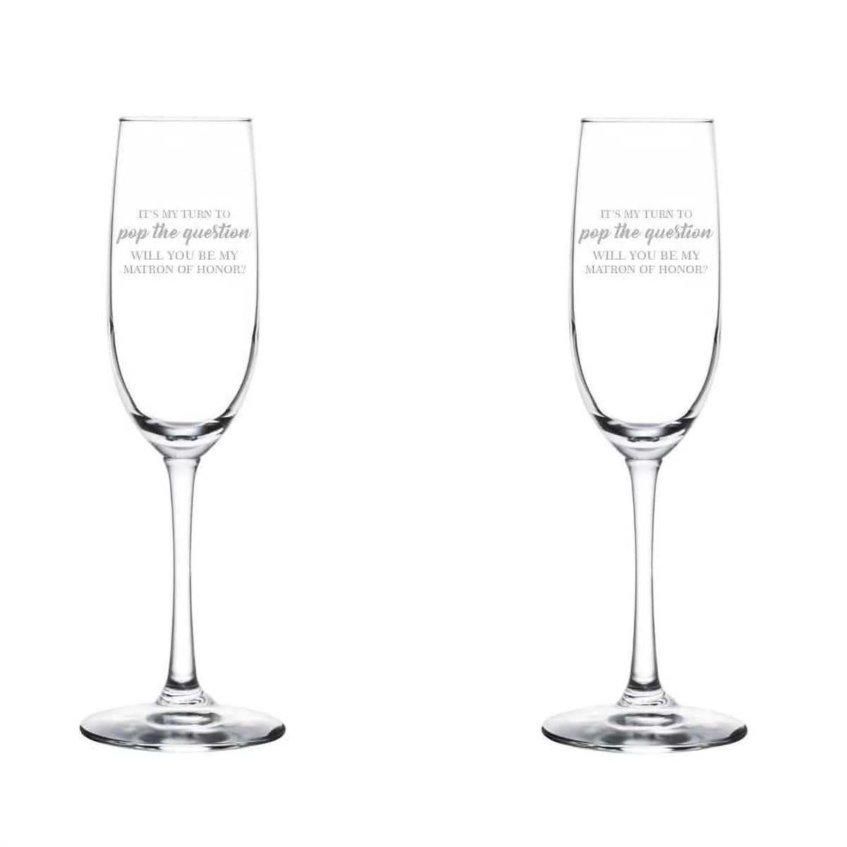Set of 2 Glass Champagne Flutes 8 oz Stemmed V5864