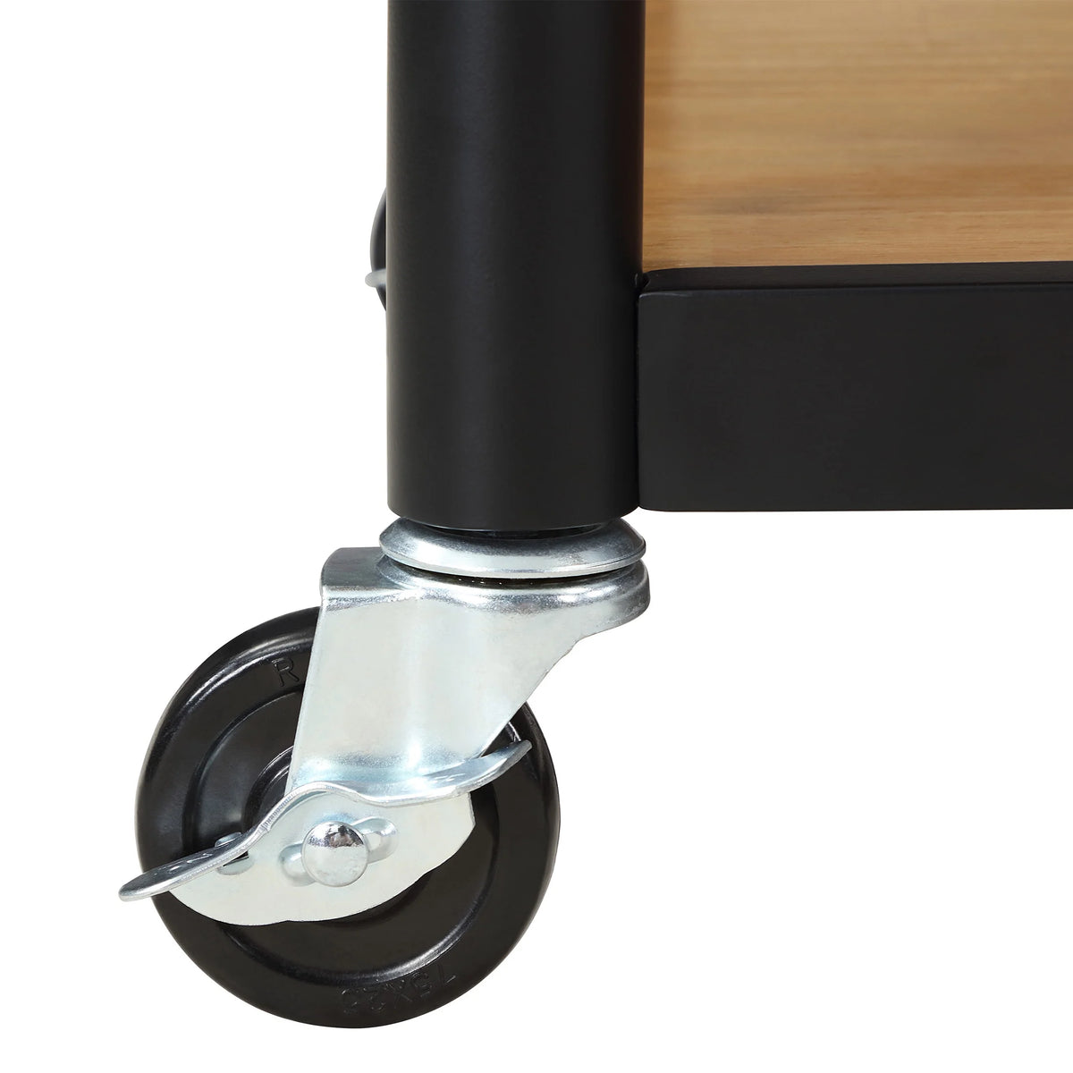 Wheeled Kitchen Cart with 2 Lower Shelves Black M26854