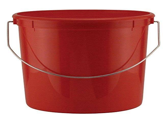 5-Qt. Red Plastic Bucket with Steel Handle 24-Pack U965