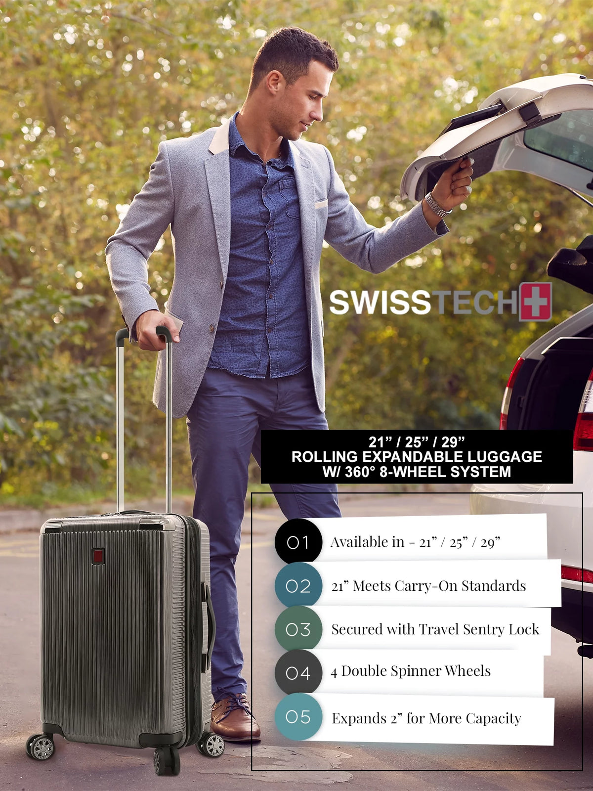 Charcoal 29" Hard side Rolling Upright Luggage A31249
