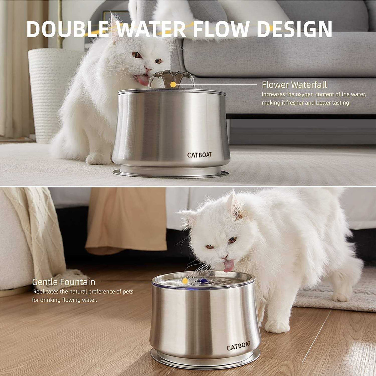 Stainless Steel 2.5L Cat Water Fountain Z271