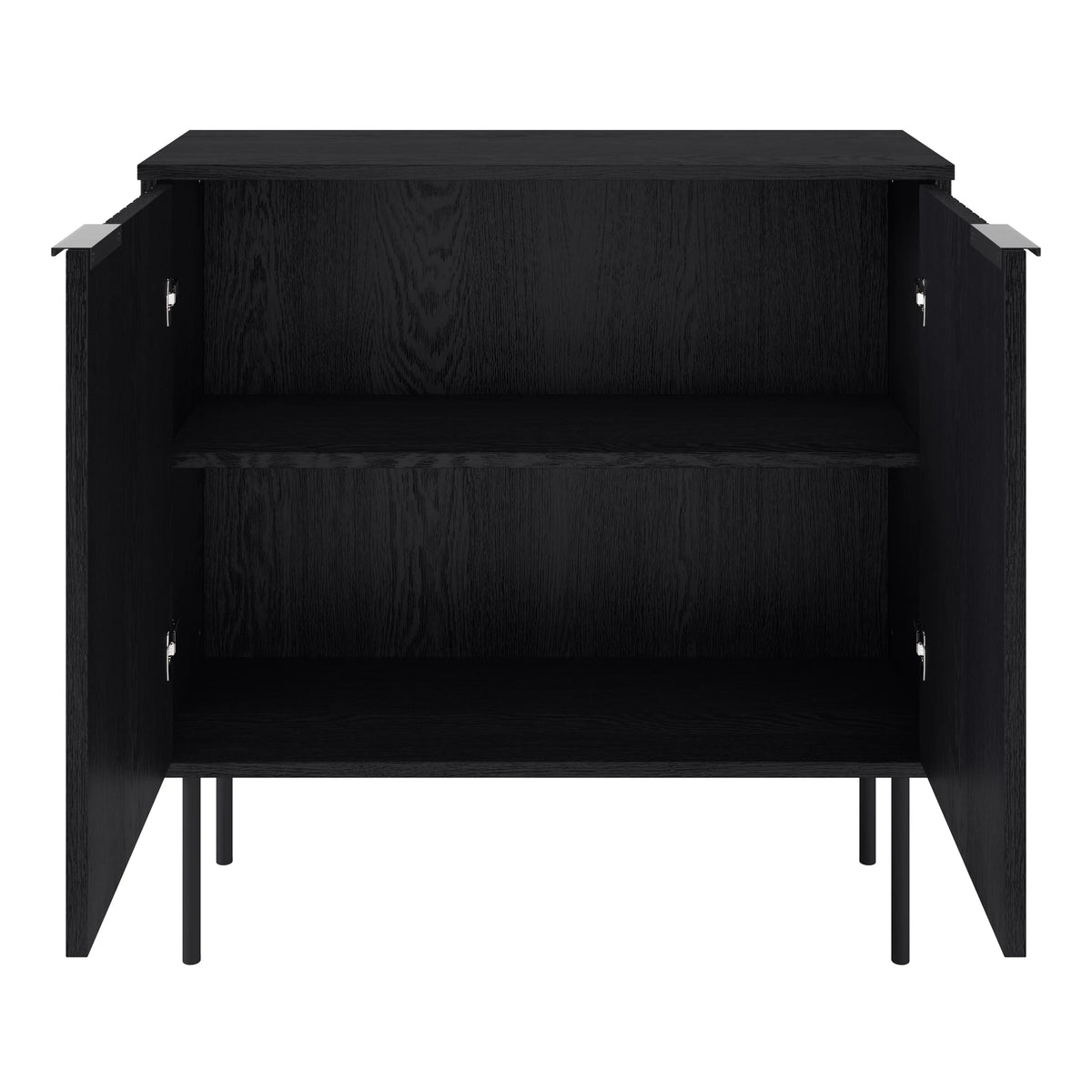 Black Fluted Engineered Wood Sideboard Buffet Z4973