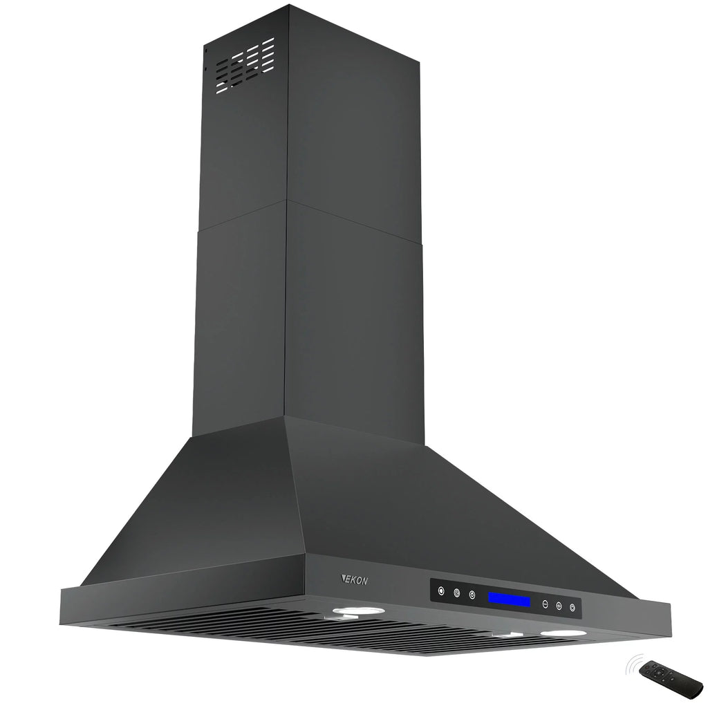30 inch 900 CFM Convertible Black Stainless Steel Wall Mount Range Hood T10321
