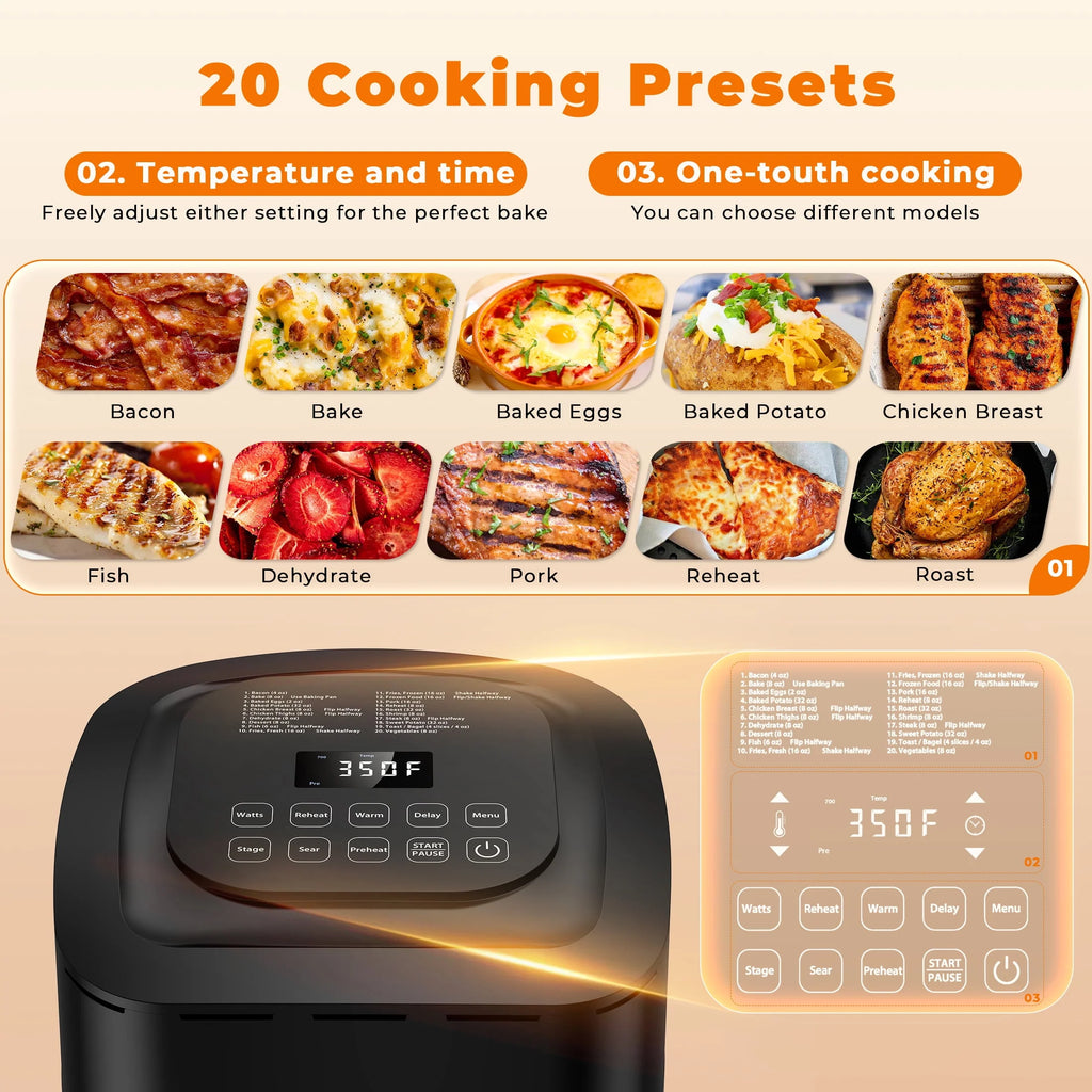 8 Quart 1800W Air Fryer with Probe A9478