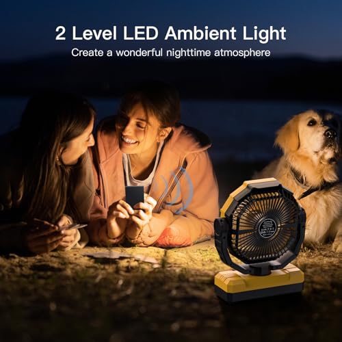 3-in-1 Camping Fan with Light & Remote V586