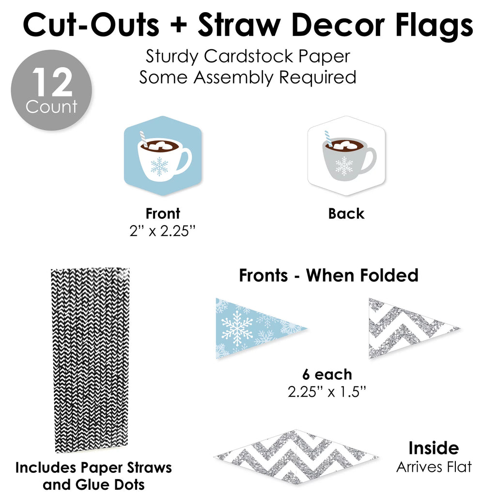 50 Pieces Hot Cocoa Drink Bar Decorations Kit E141