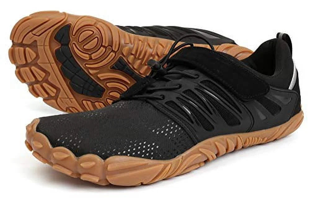 Black Wide Toe Box Minimalist Barefoot Trail Running Shoes P70508