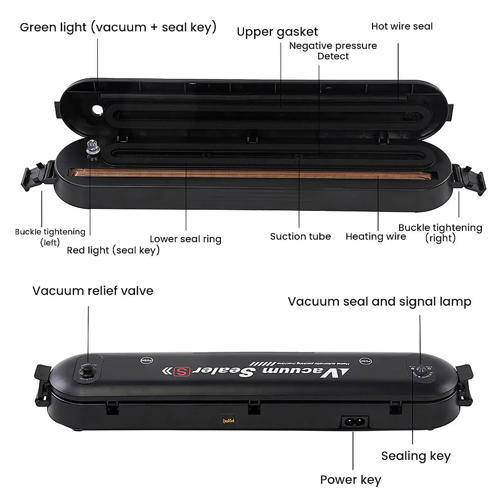 Automatic Mini Food Vacuum Sealer Machine with 10 Bags Z326469