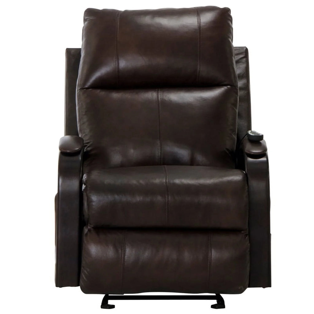 Brown Top Grain Italian Leather Power Recliner W411