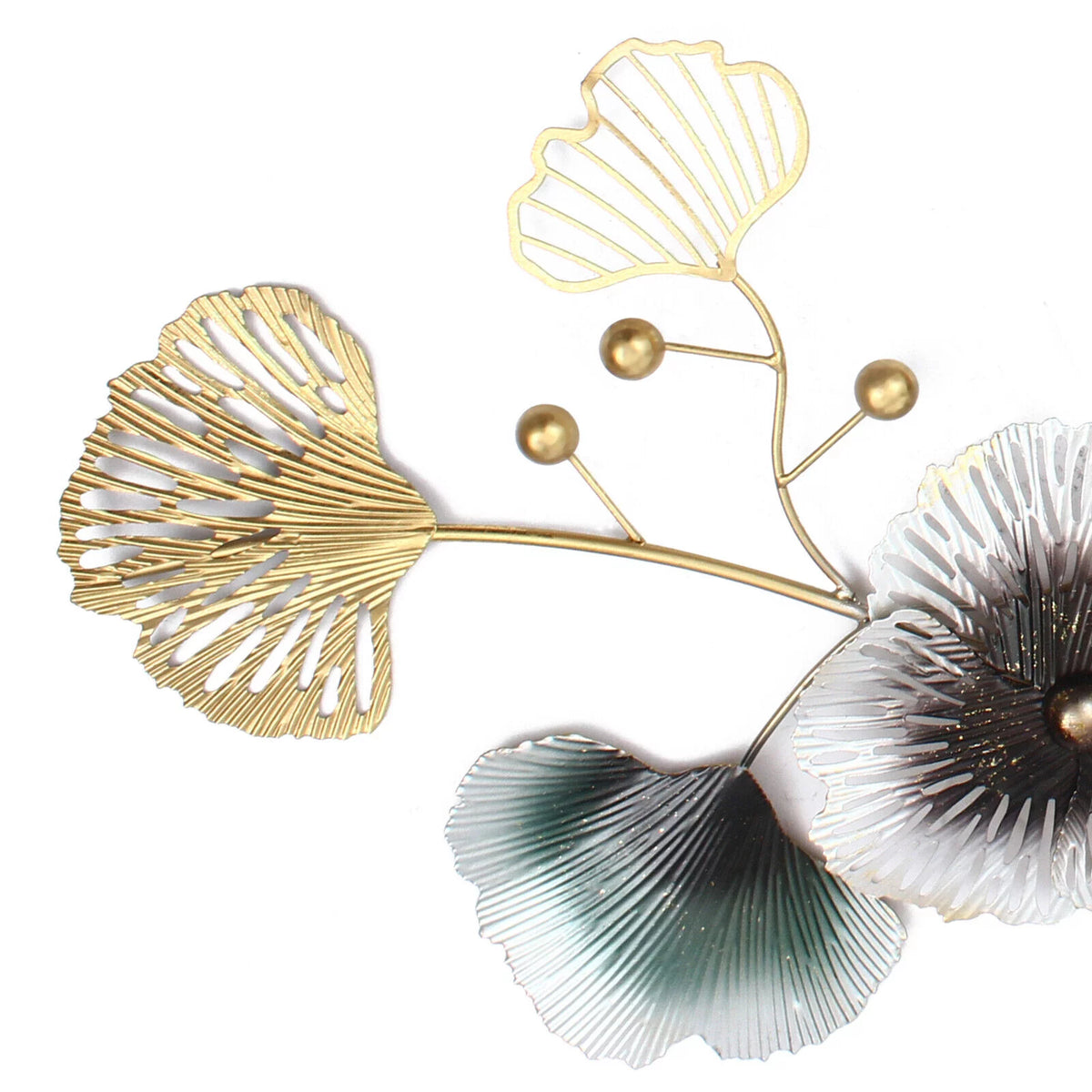 Ginkgo Leaf Wall Clock 90*45cm Mute Battery Operated J27781