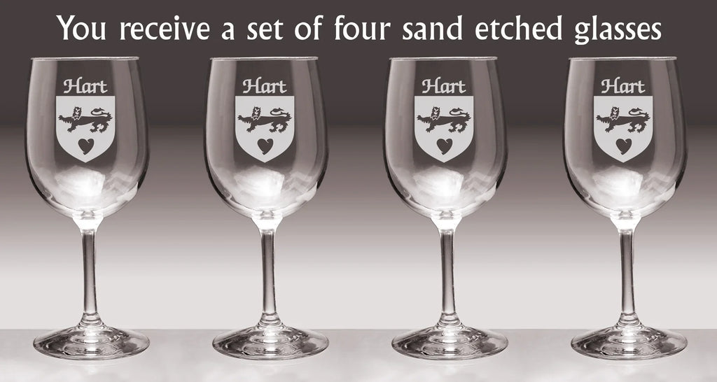 Irish Coat of Arms Wine Glasses Set of 4 M497