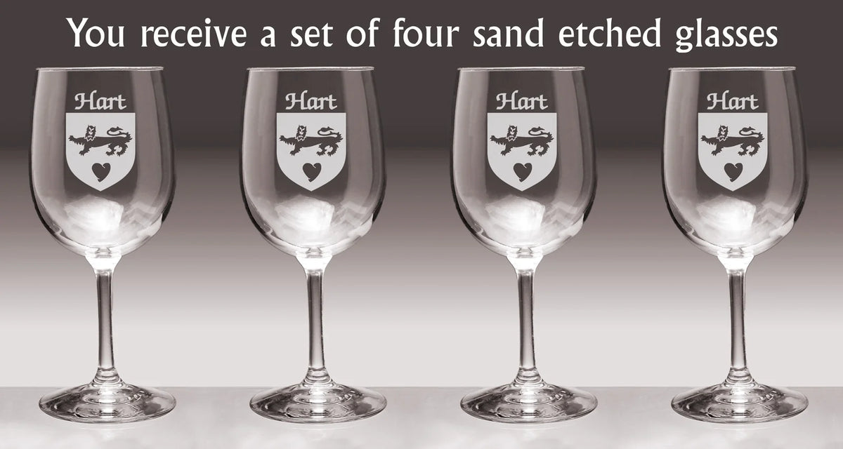 Irish Coat of Arms Wine Glasses Set of 4 M497