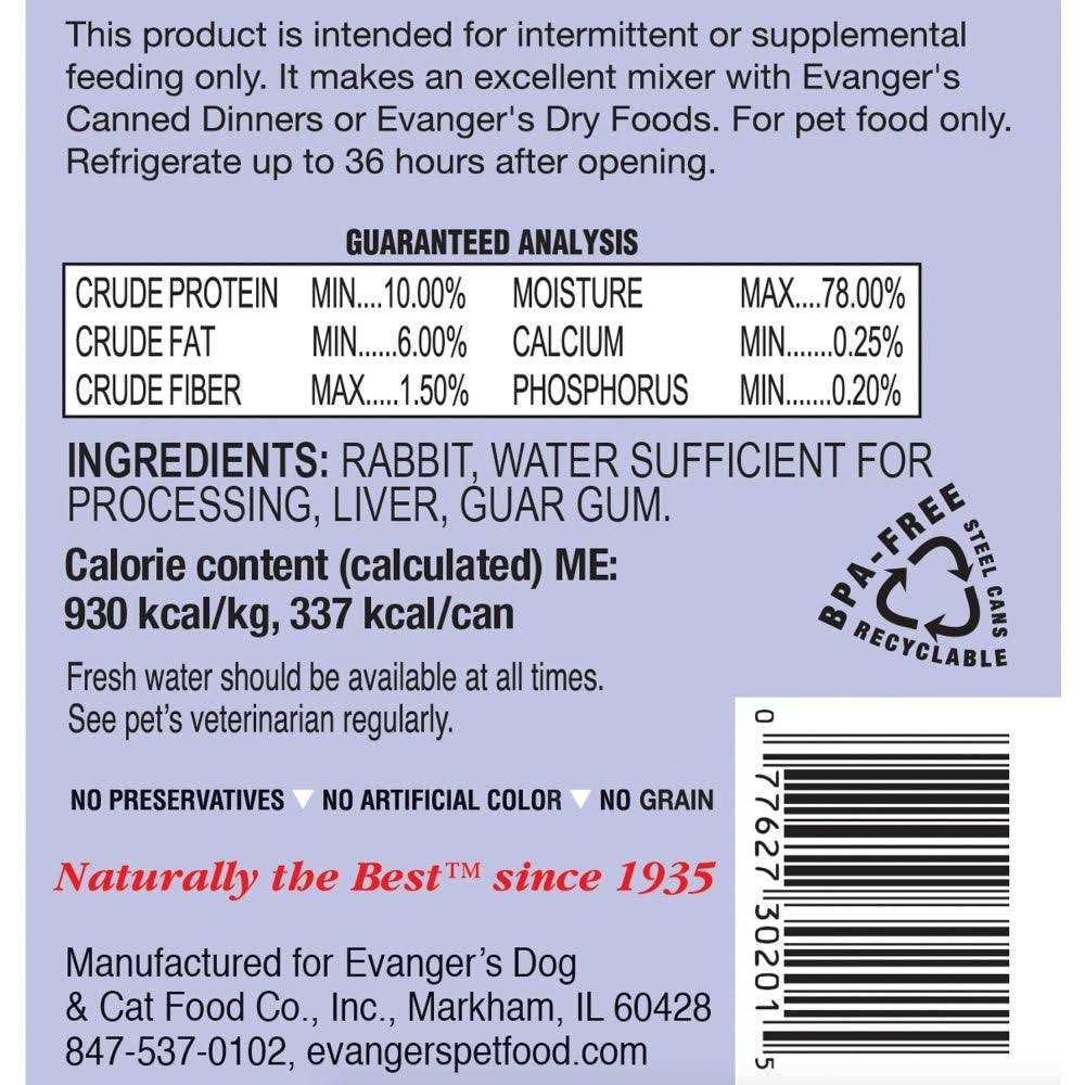 Grain Free Rabbit Canned Dog and Cat Food R20348