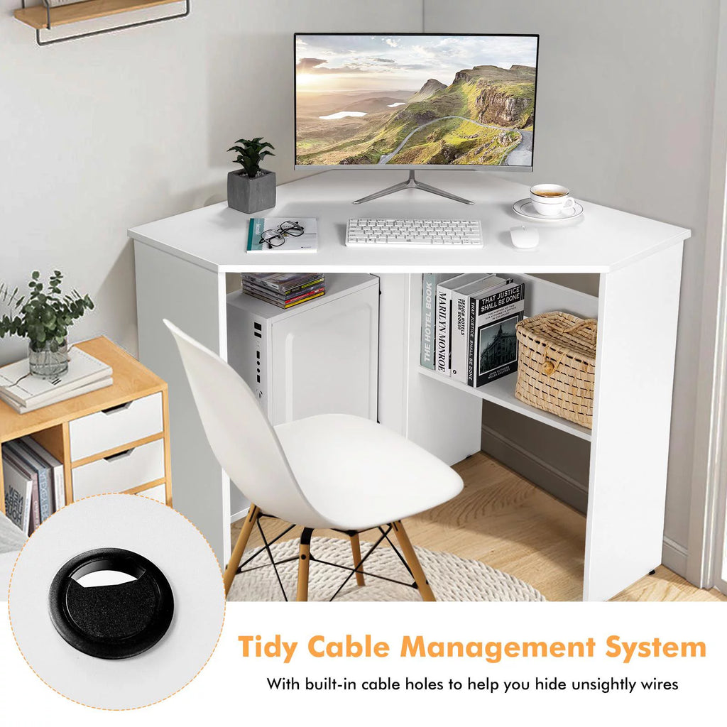 White Corner Computer Desk G273