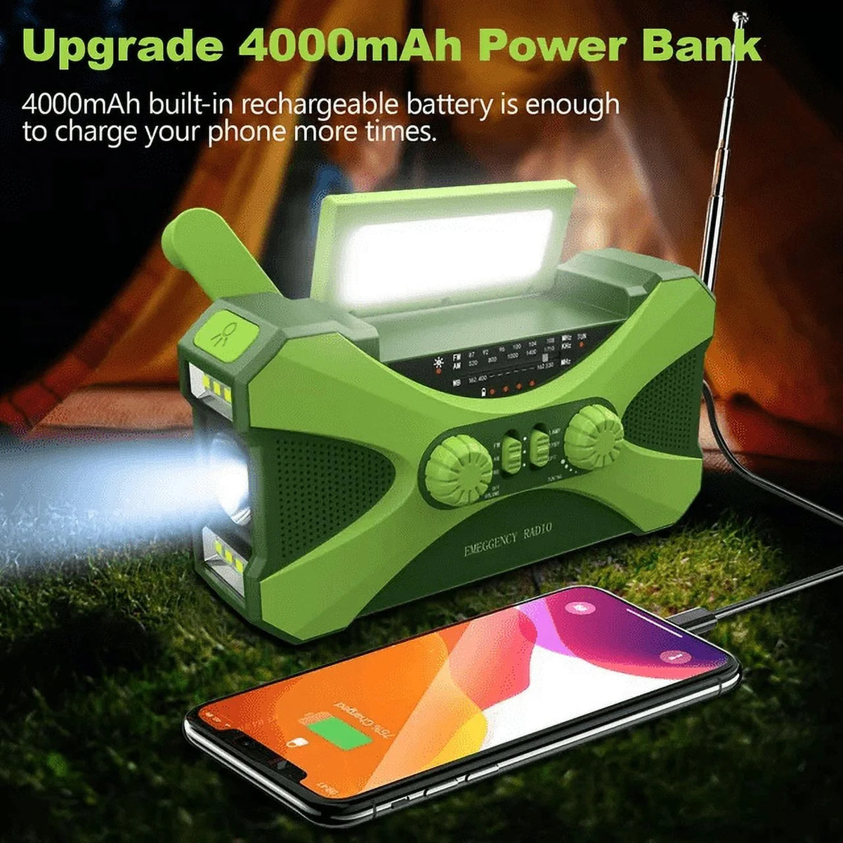 AM FM NOAA Hand Crank Solar Emergency Radio K42374