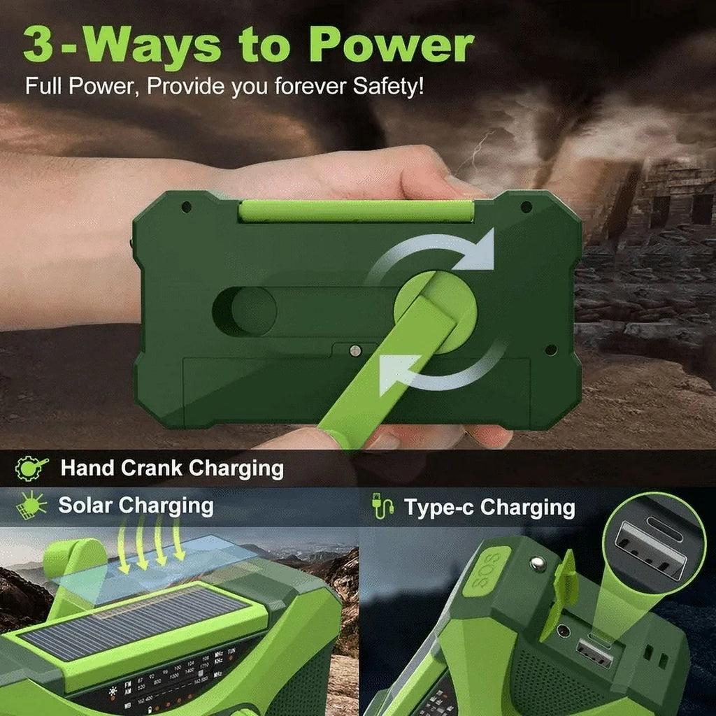 AM FM NOAA Hand Crank Solar Emergency Radio K42374