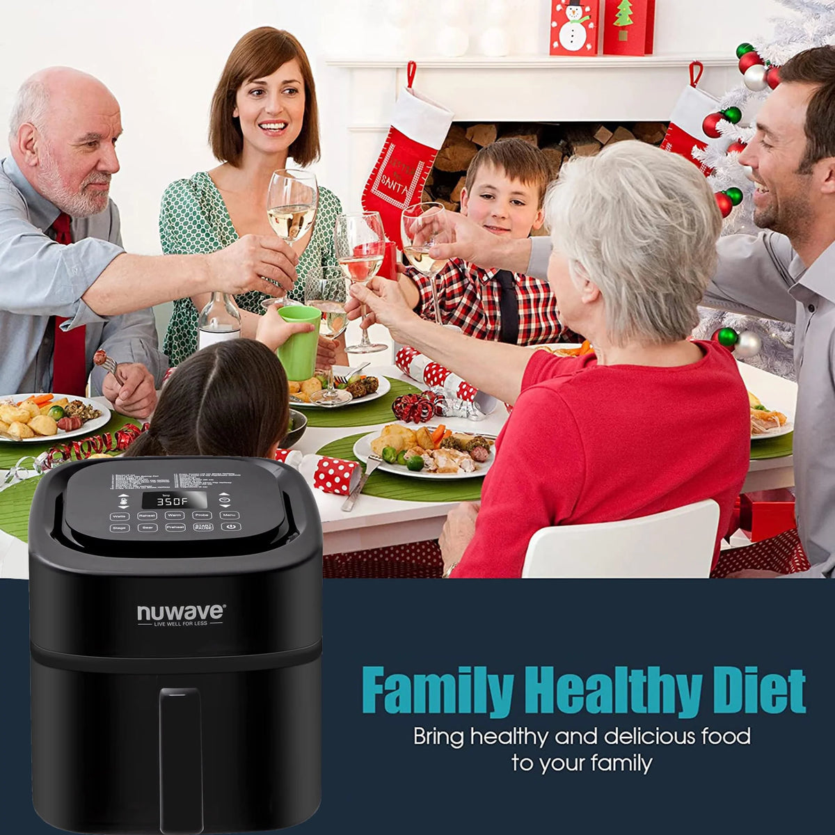 8 Quart 1800W Air Fryer with Probe A9478