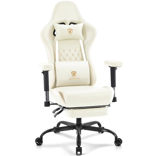 Gaming Chair with Footrest and Massage Lumbar Support Grey Black W56955