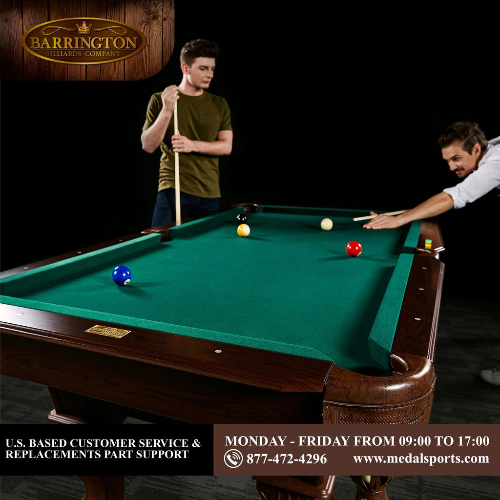Burgundy Pool Table with Cue Rack and Dartboard Set T6739