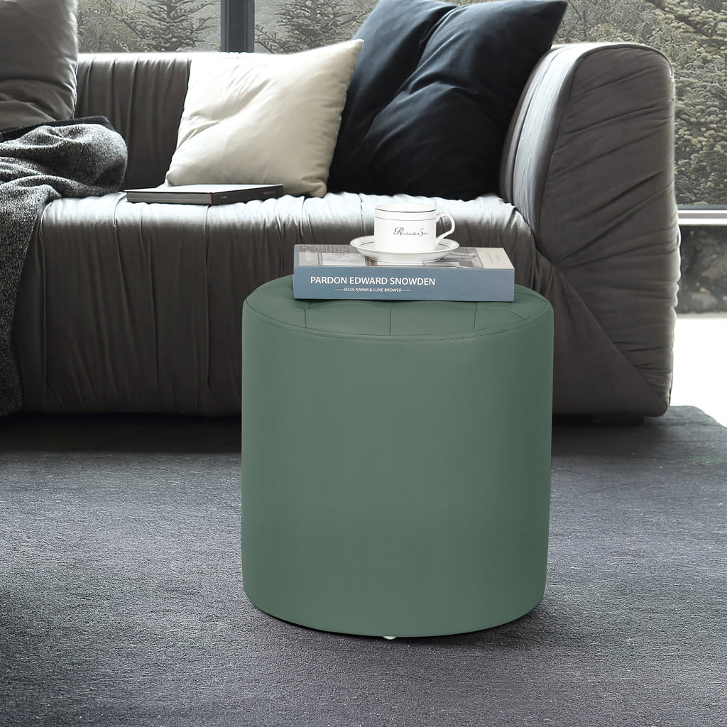 Green Padded Leather Ottoman Q701