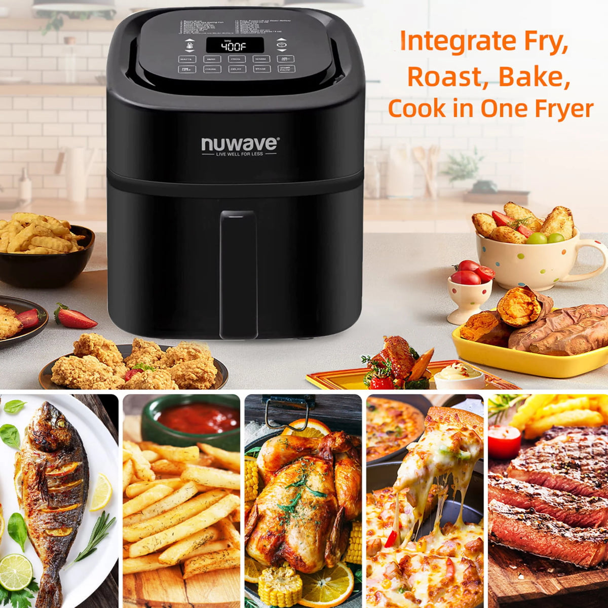 8 Quart 1800W Air Fryer with Probe A9478