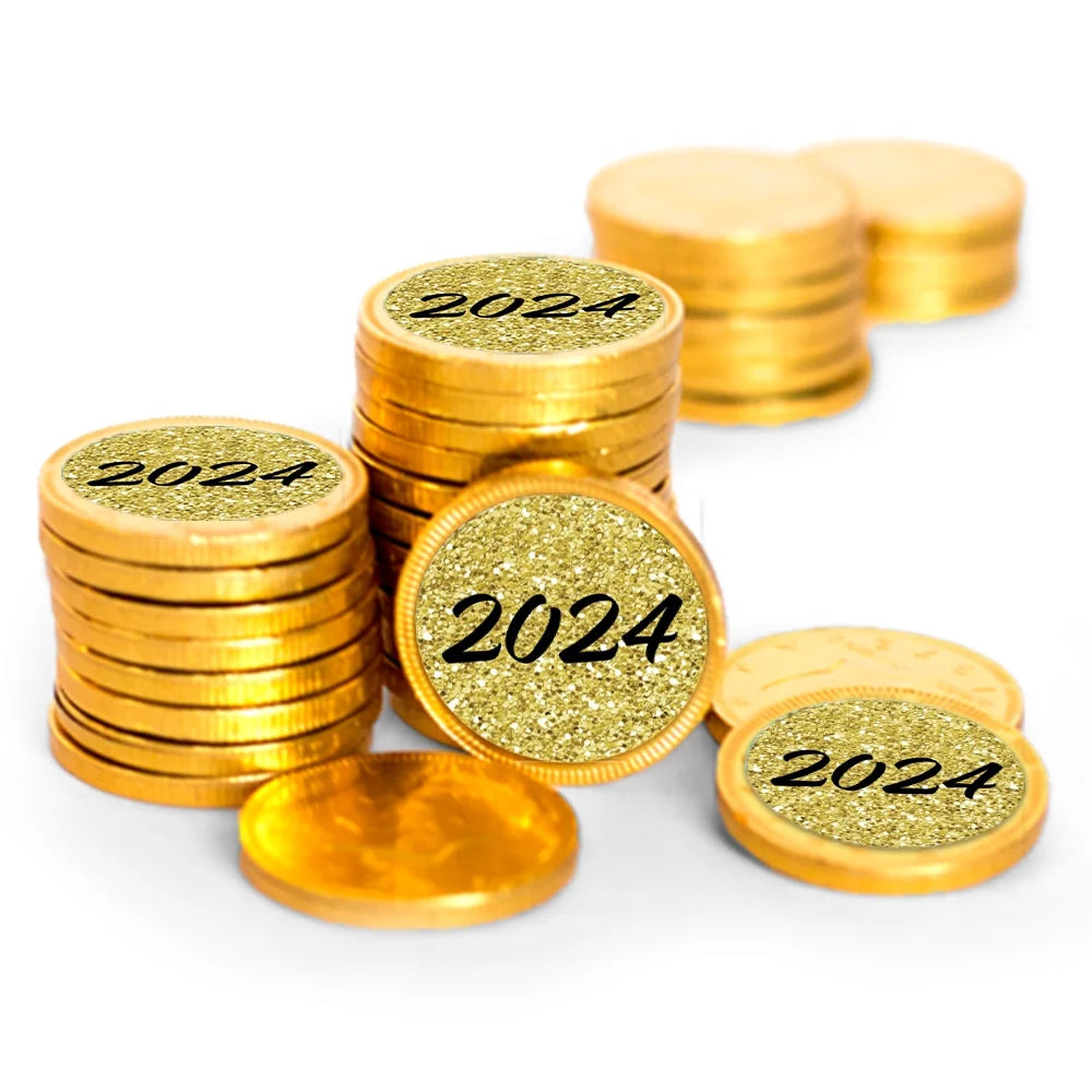84 Pcs Candy Party Favors Chocolate Coins with Gold Foil G5846
